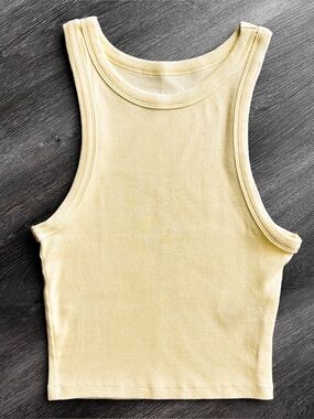 Primark yellow cotton ribbed tank top